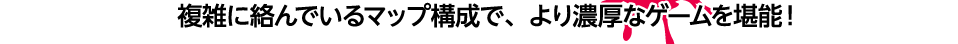 複雑に絡んでいるマップ構成で、より濃厚なゲームを堪能！