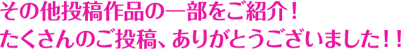その他投稿作品の一部をご紹介！たくさんのご投稿、ありがとうございました！！