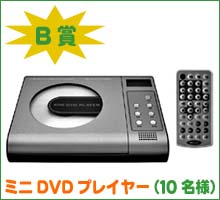 B賞：ミニDVDプレイヤー（10名様）