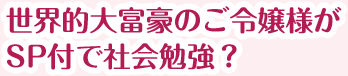 世界的大富豪のご令嬢様がSP付で社会勉強？