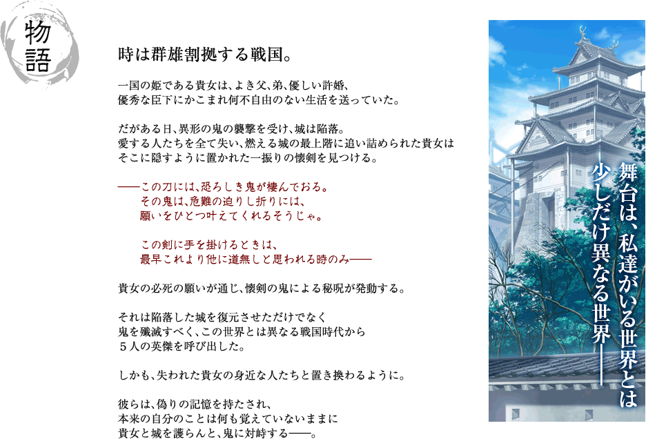 「物語」舞台は、私達がいる世界とは少しだけ異なる世界-------