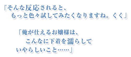 「そんな反応されると、もっと色々試してみたくなりますね。くく」