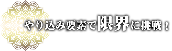 やり込み要素で限界に挑戦！