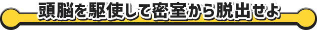 頭脳を駆使して密室から脱出せよ