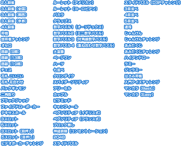 収録ゲーム