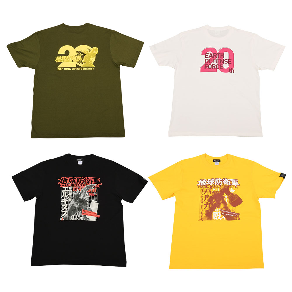 地球防衛軍Tシャツ「20thロゴver.」「20thタイポグラフィver.」「エルギヌスver.」「バルガver.」