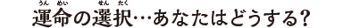 運命の選択…あなたはどうする？