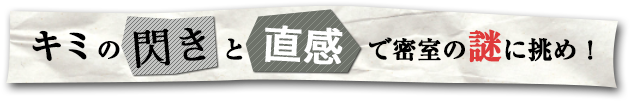 キミの閃きと直感で密室の謎に挑め！